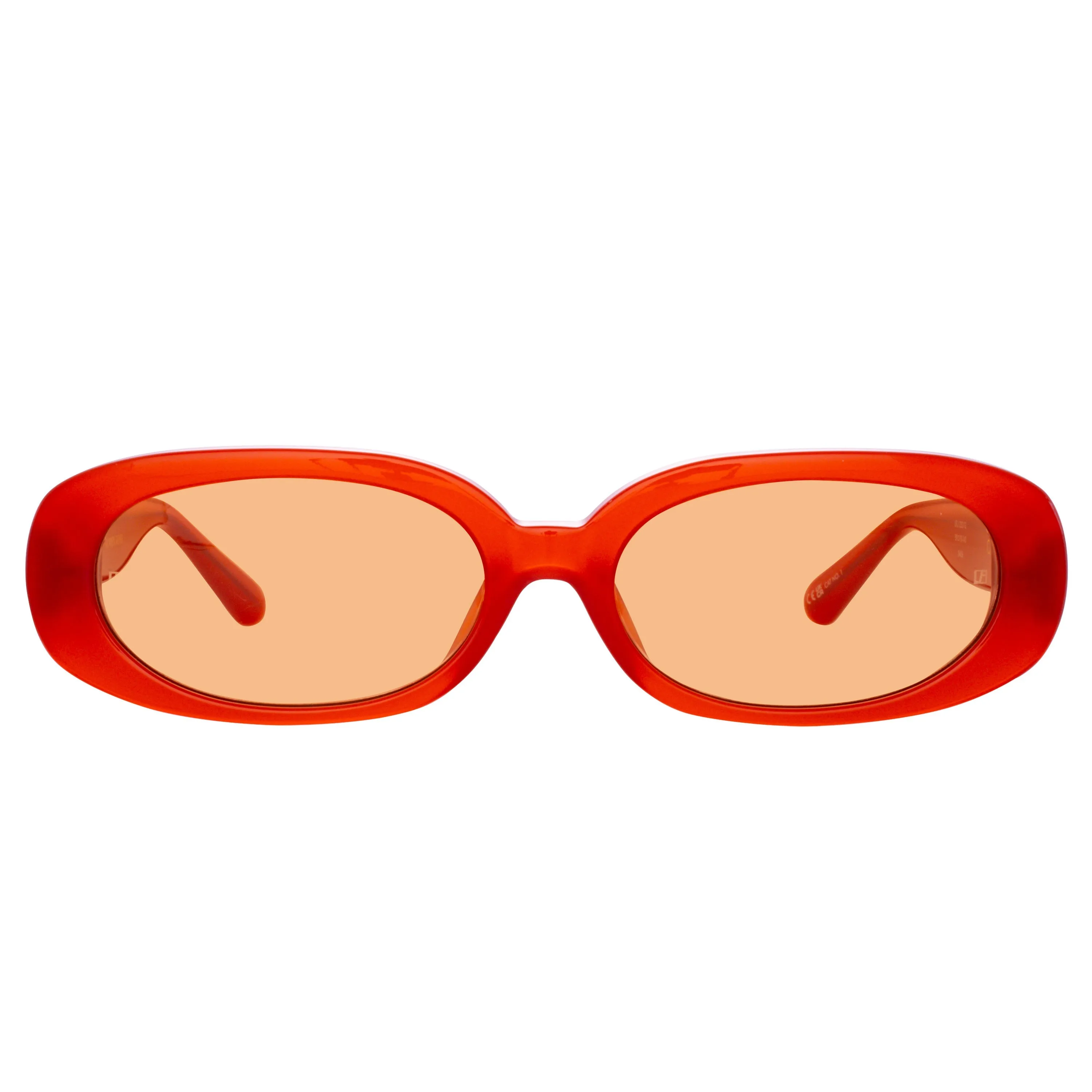 Cara Oval Sunglasses in Terracotta sold by Linda Farrow product image thumbnail 2