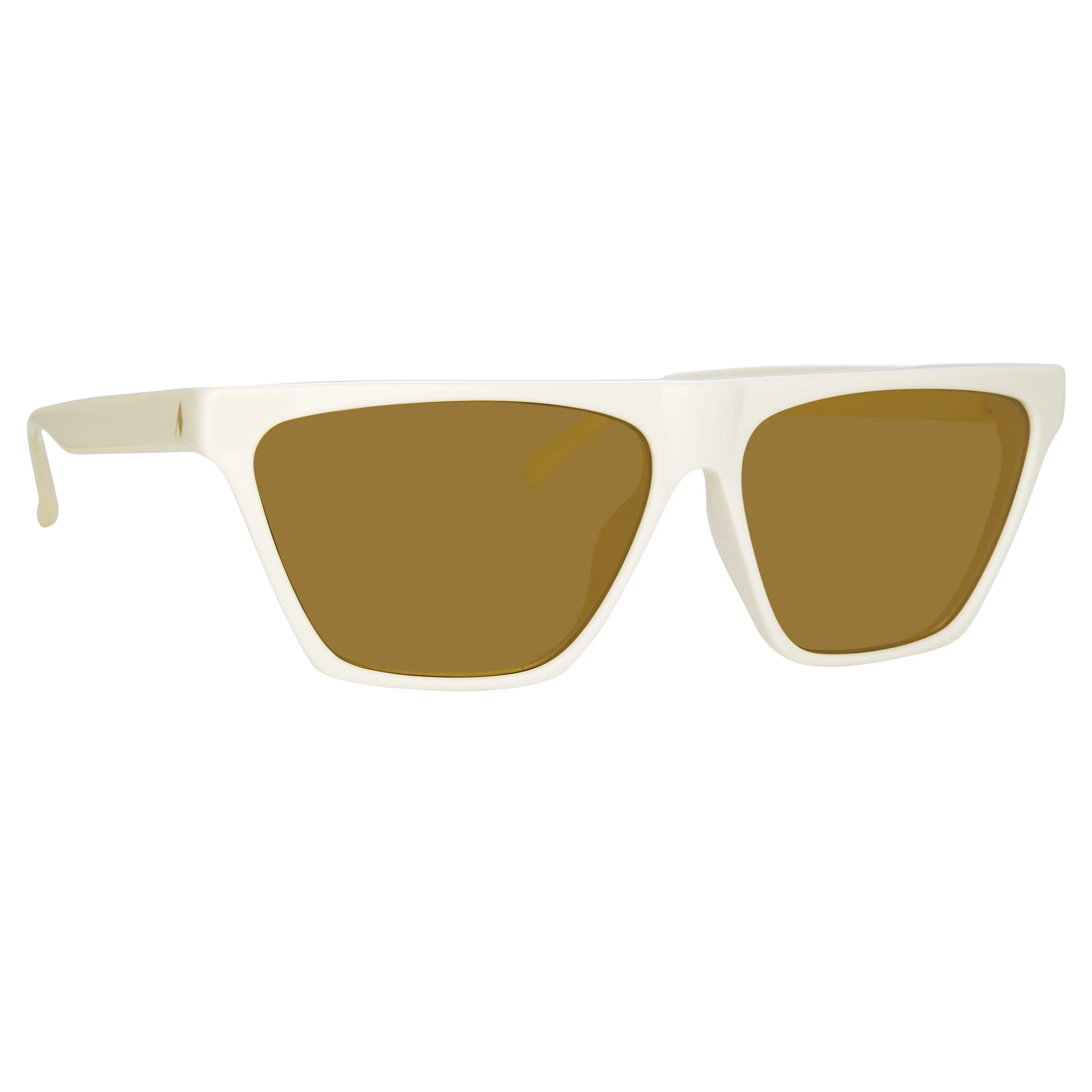 The Attico Erin Flat Top Sunglasses in White sold by Linda Farrow
