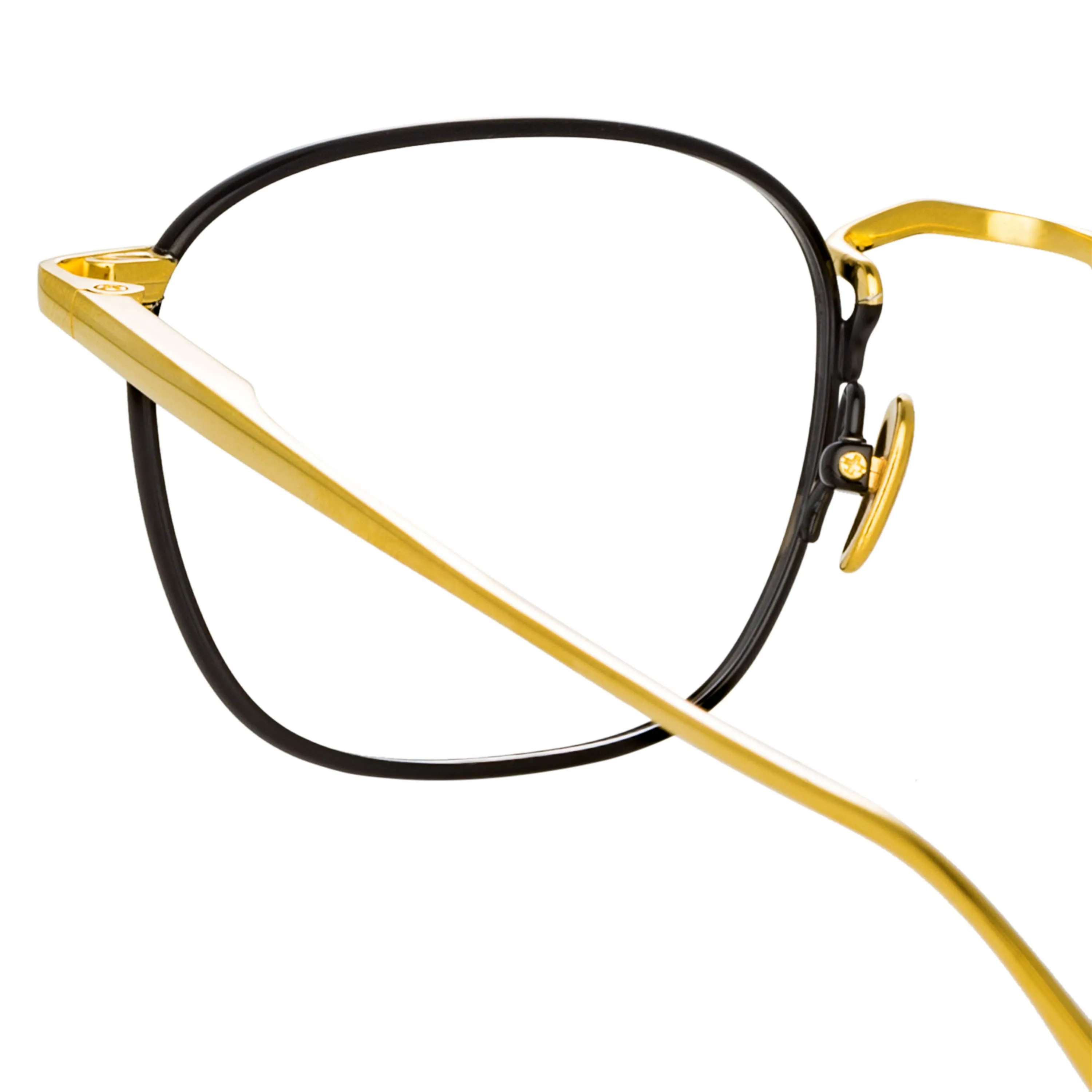 Hendrik Oval Optical Frame in Yellow Gold and Black sold by Linda Farrow product image thumbnail 3