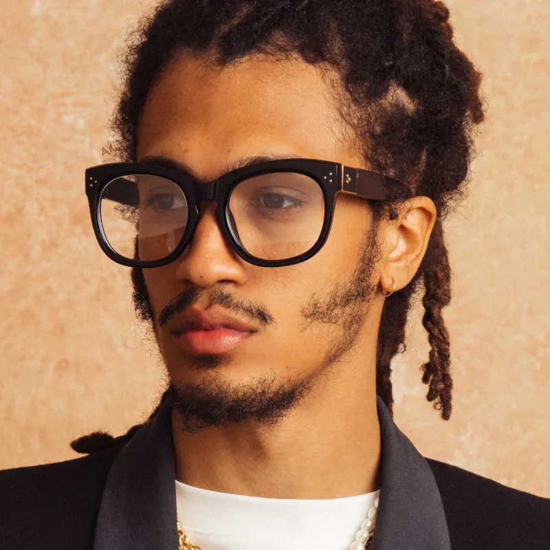 Jenson D-Frame Optical Frame in Black (Men's) sold by Linda Farrow