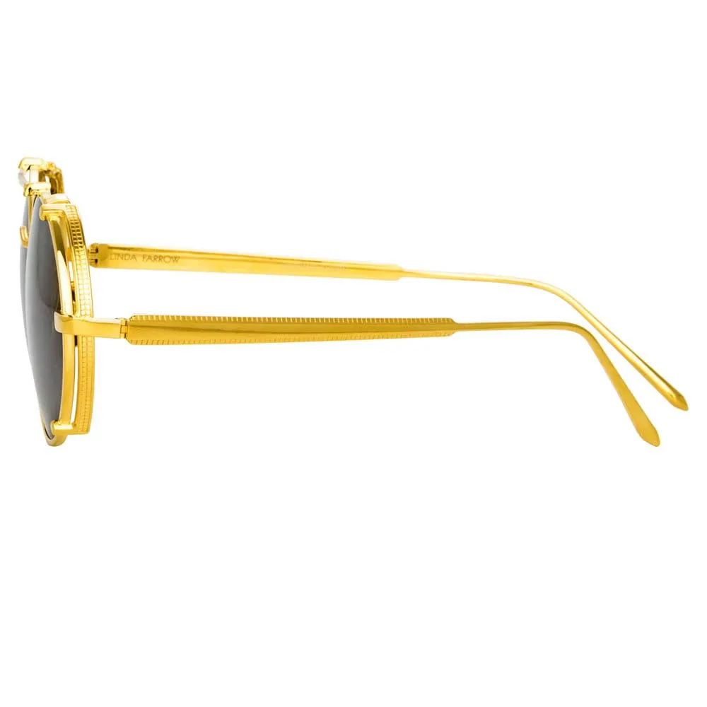 Jimi Oval Sunglasses in Yellow Gold sold by Linda Farrow product image thumbnail 4