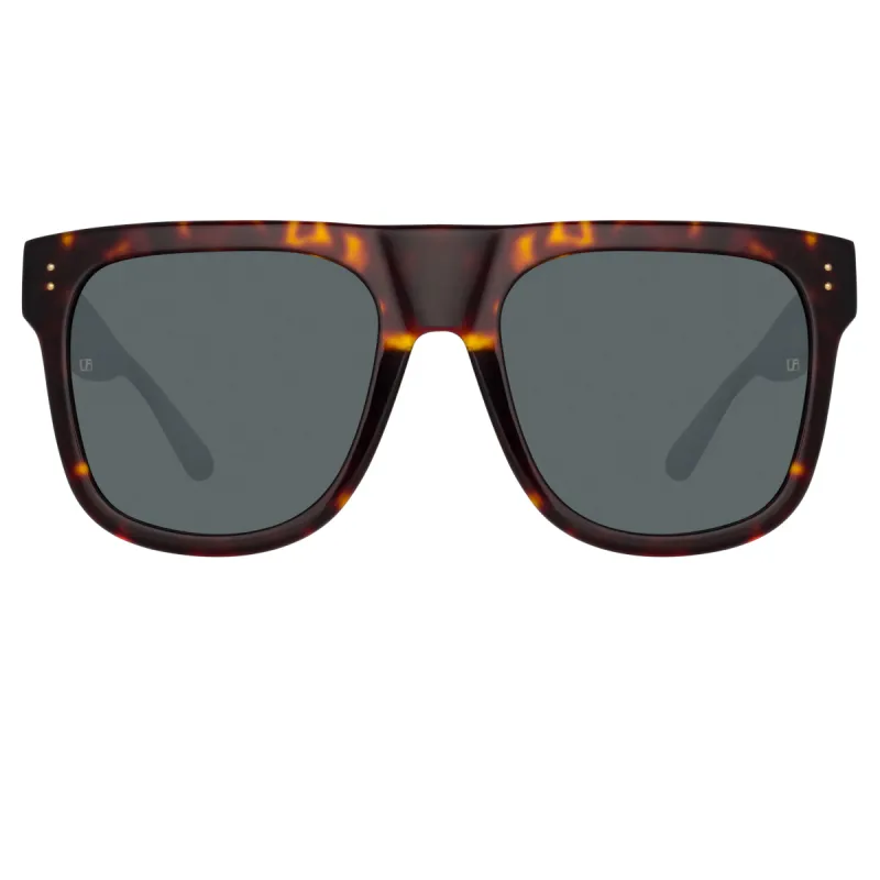 Carolina Flat Top Sunglasses in Tortoiseshell sold by Linda Farrow