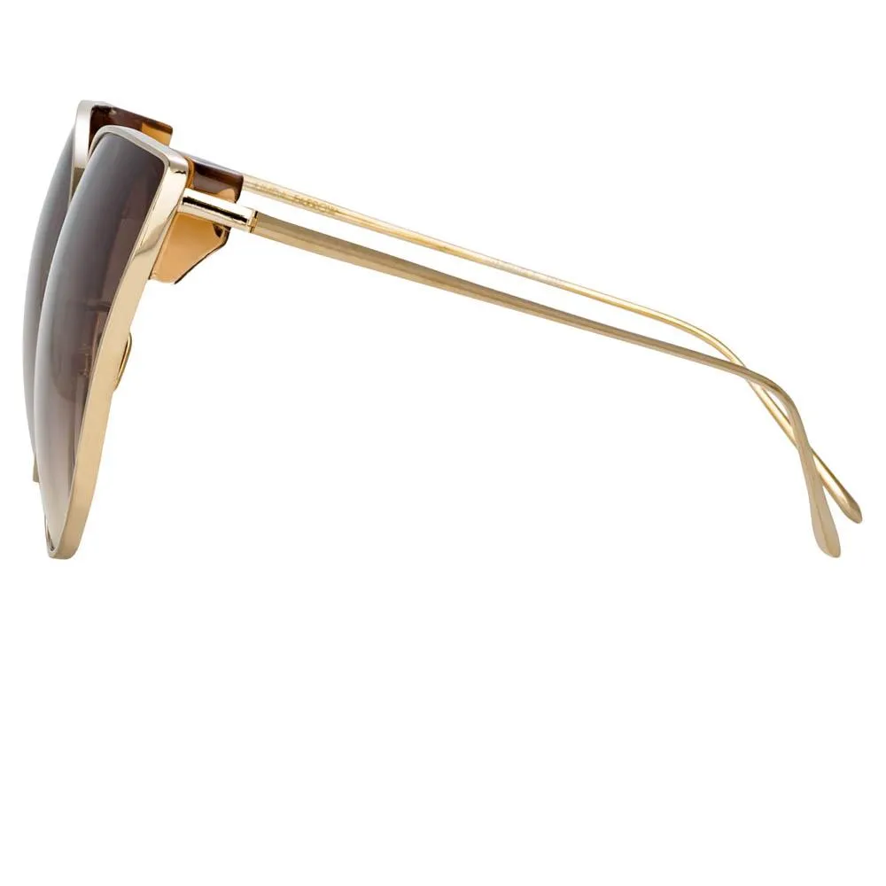 Flyer Cat Eye Sunglasses in Yellow Gold sold by Linda Farrow product image thumbnail 3