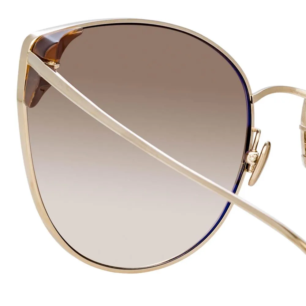Flyer Cat Eye Sunglasses in Yellow Gold sold by Linda Farrow product image thumbnail 4