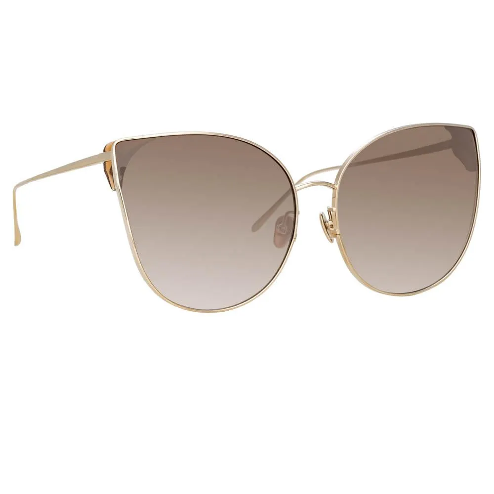 Flyer Cat Eye Sunglasses in Yellow Gold sold by Linda Farrow product image thumbnail 2