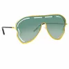 Gardenia Sunglasses in Translucent Green sold by Linda Farrow