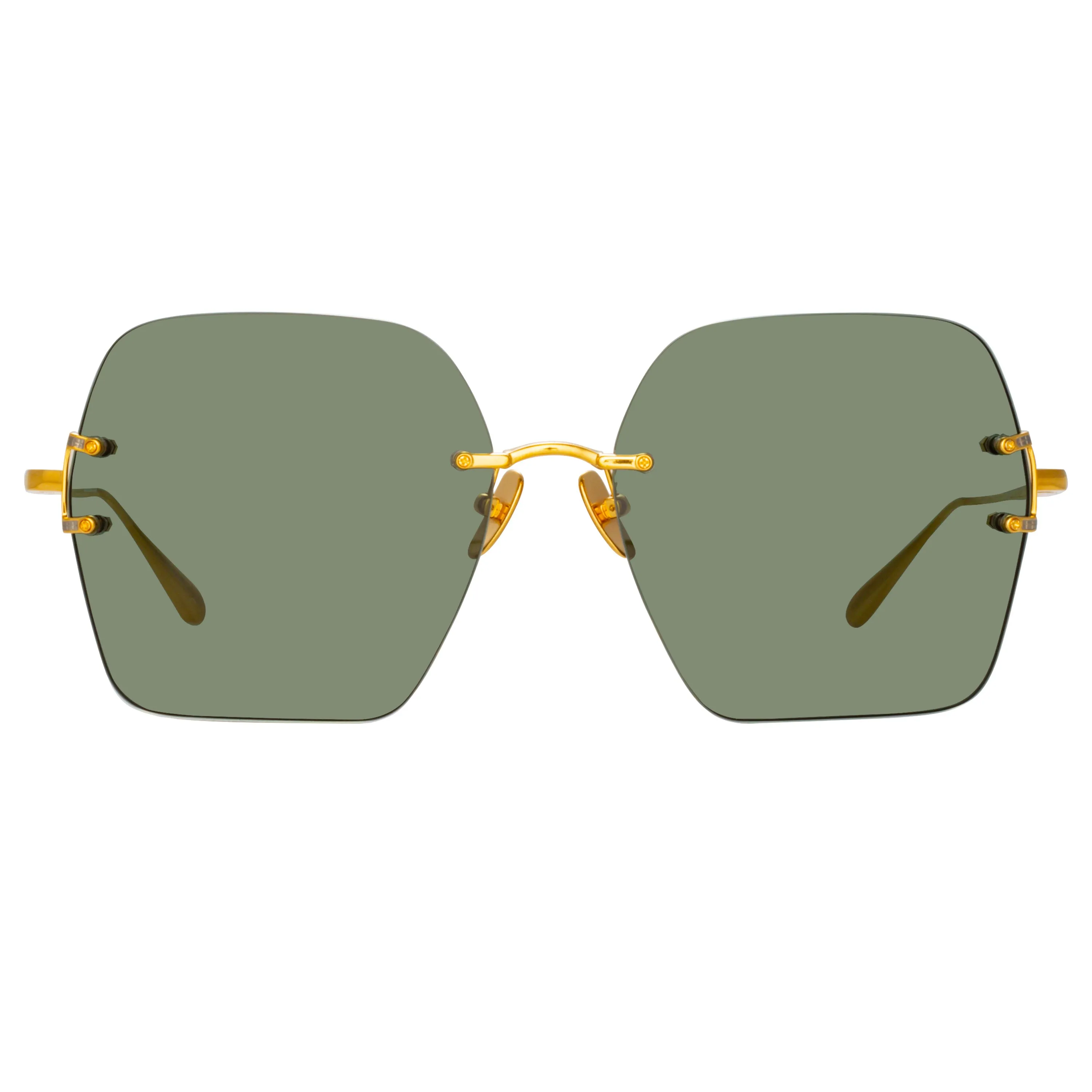 Carina Oversized Sunglasses in Yellow Gold sold by Linda Farrow product image thumbnail 2