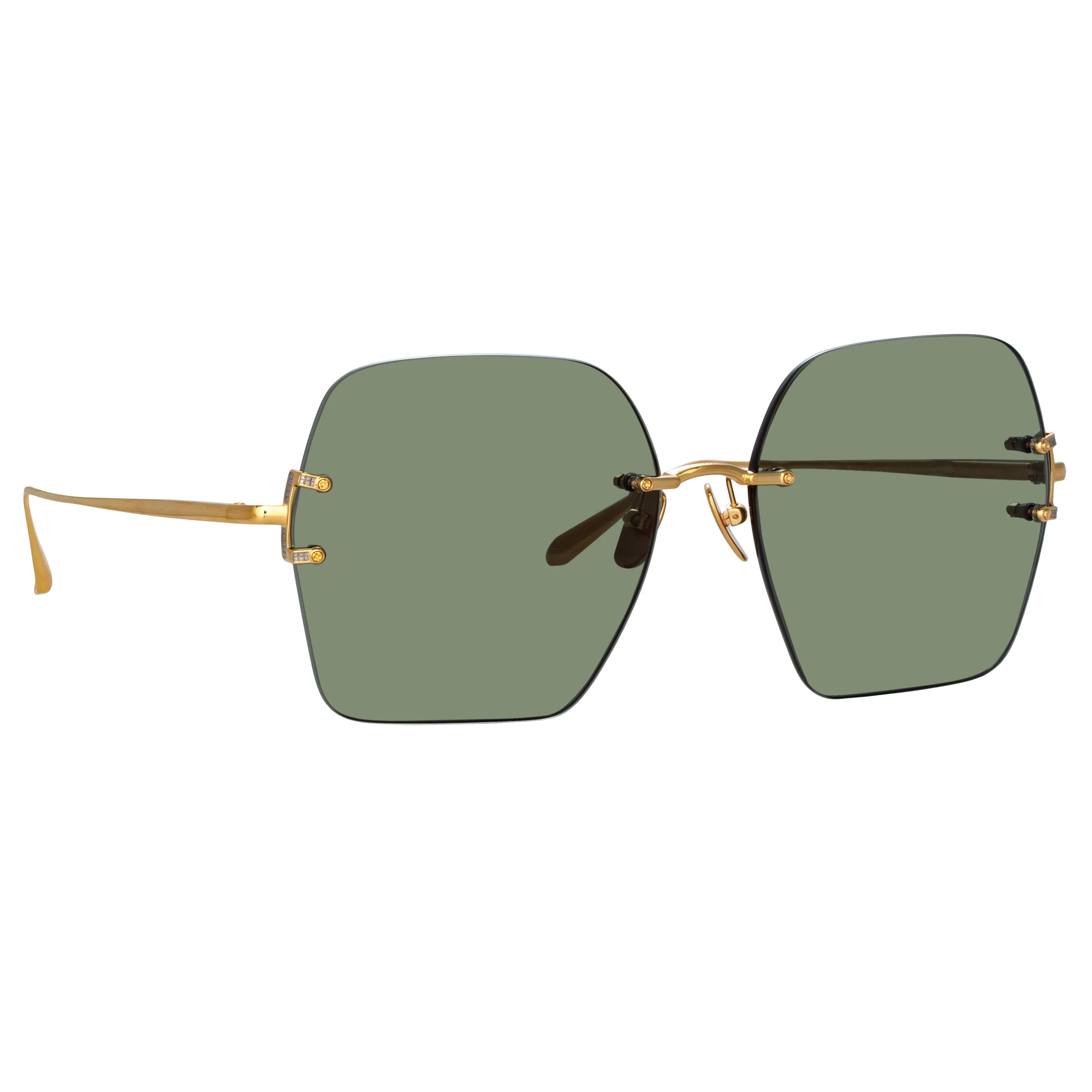 Carina Oversized Sunglasses in Yellow Gold sold by Linda Farrow product image thumbnail 3