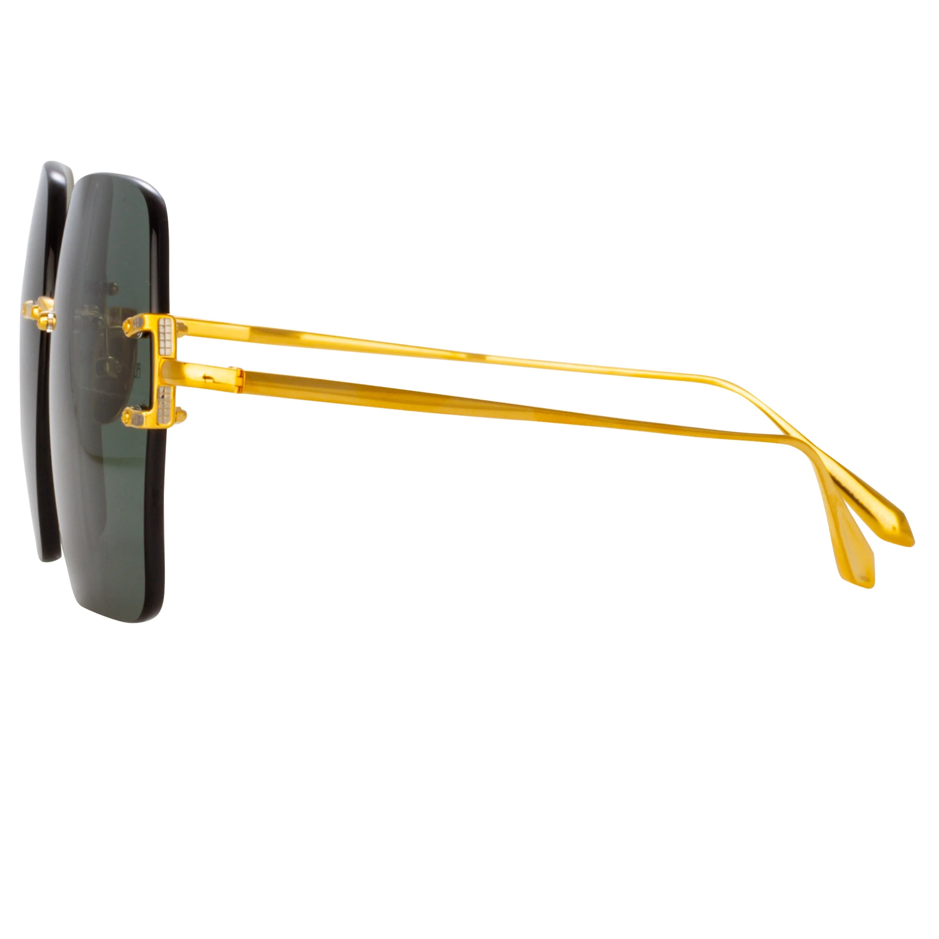 Carina Oversized Sunglasses in Yellow Gold sold by Linda Farrow product image thumbnail 4