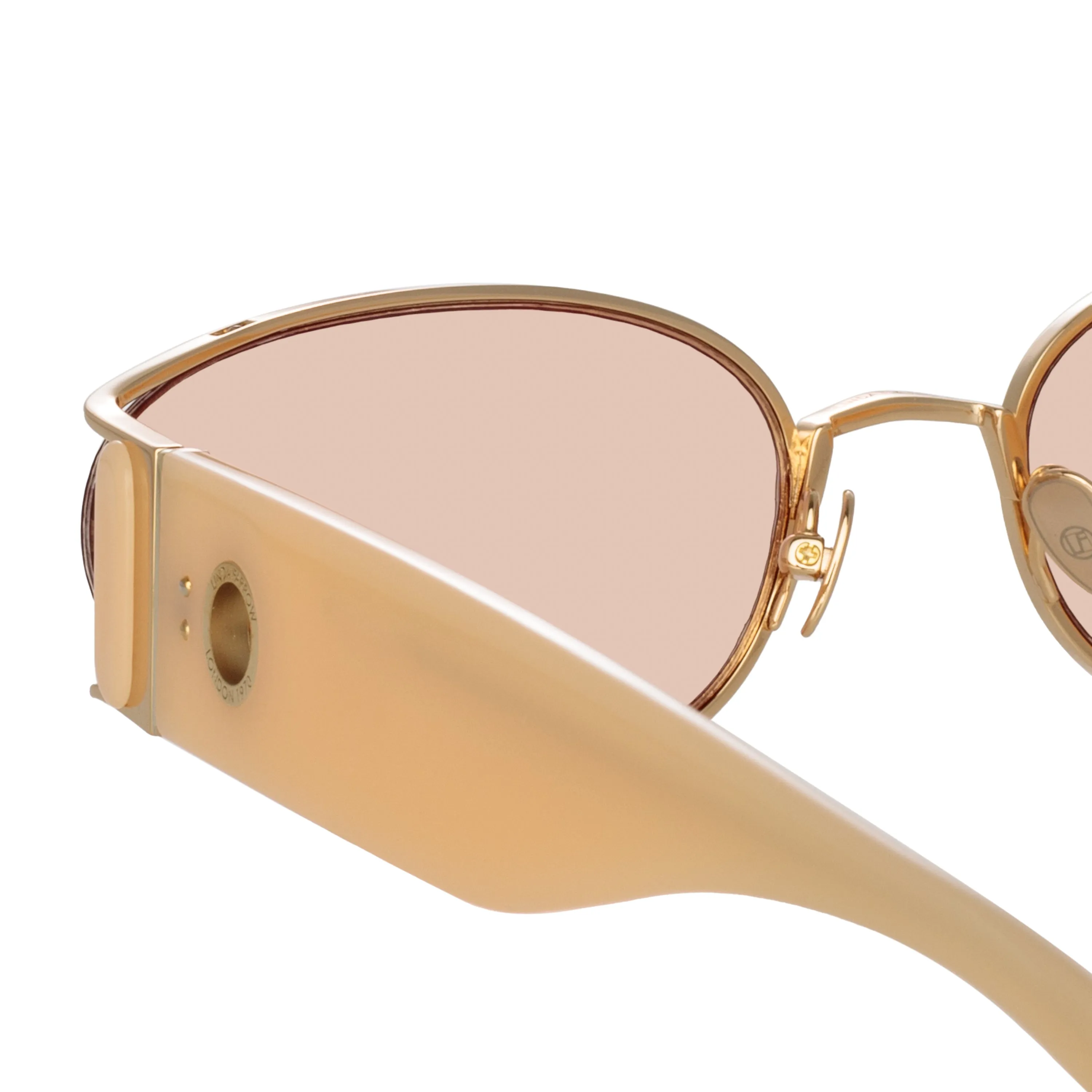 Shelby Cat Eye Sunglasses in Peach sold by Linda Farrow product image thumbnail 4