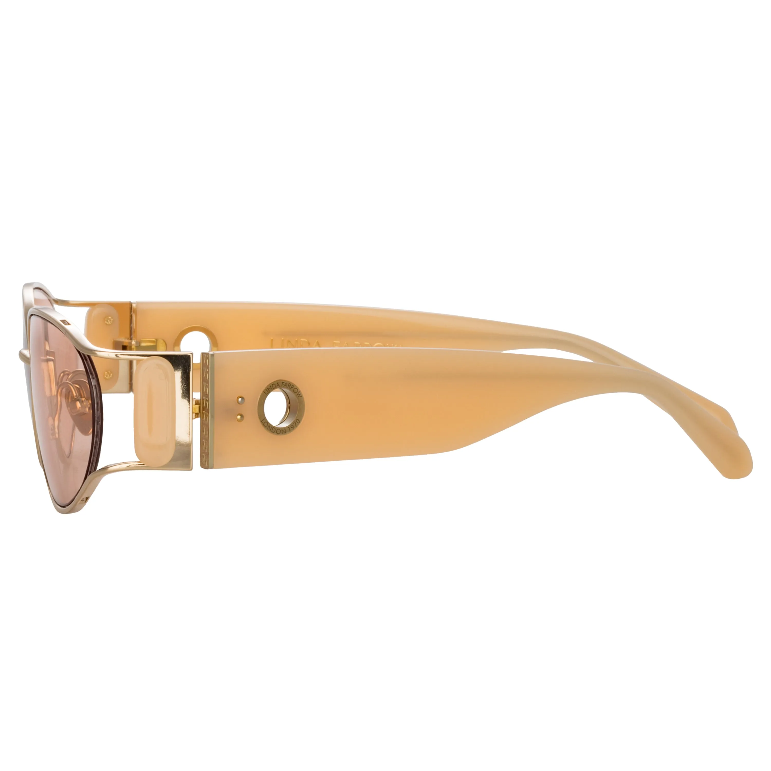 Shelby Cat Eye Sunglasses in Peach sold by Linda Farrow product image thumbnail 5