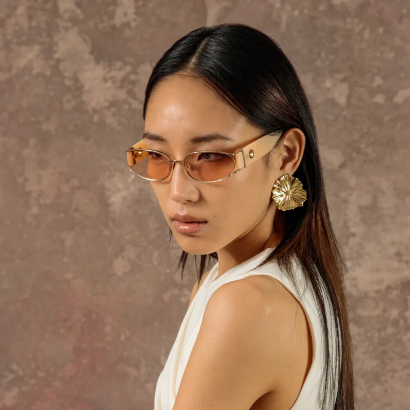 Shelby Cat Eye Sunglasses in Peach sold by Linda Farrow