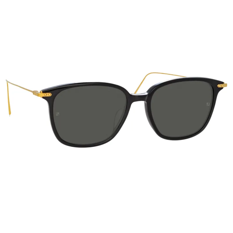 Coffey A Rectangular Sunglasses in Black sold by Linda Farrow