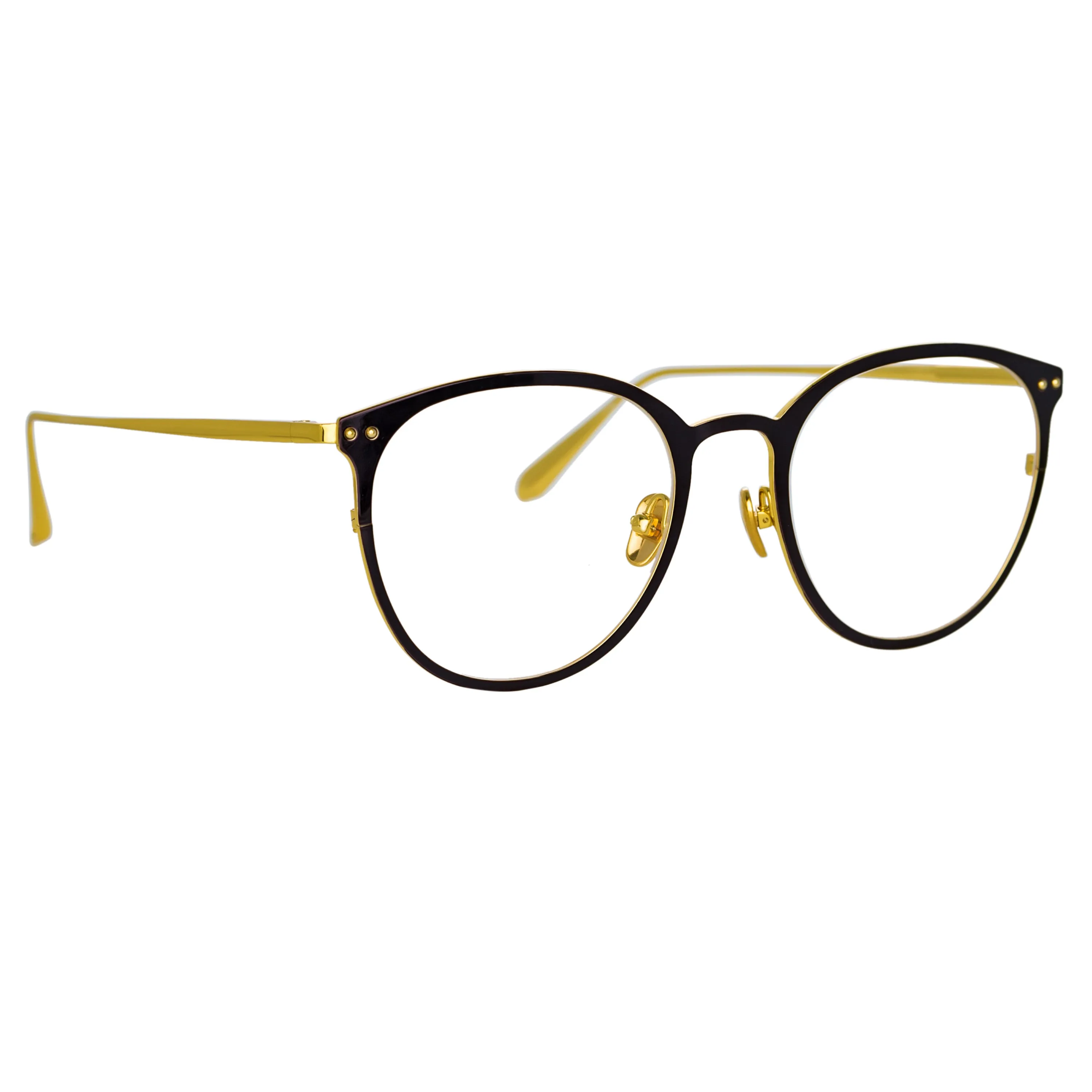 Zephyr Oval Optical Frame in Black (Men's) sold by Linda Farrow product image thumbnail 3
