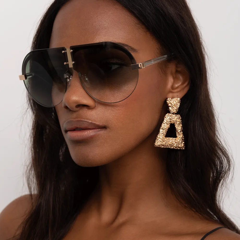 Matthew Williamson Tulip Aviator Sunglasses in Light Gold Tone sold by Linda Farrow product image thumbnail 5