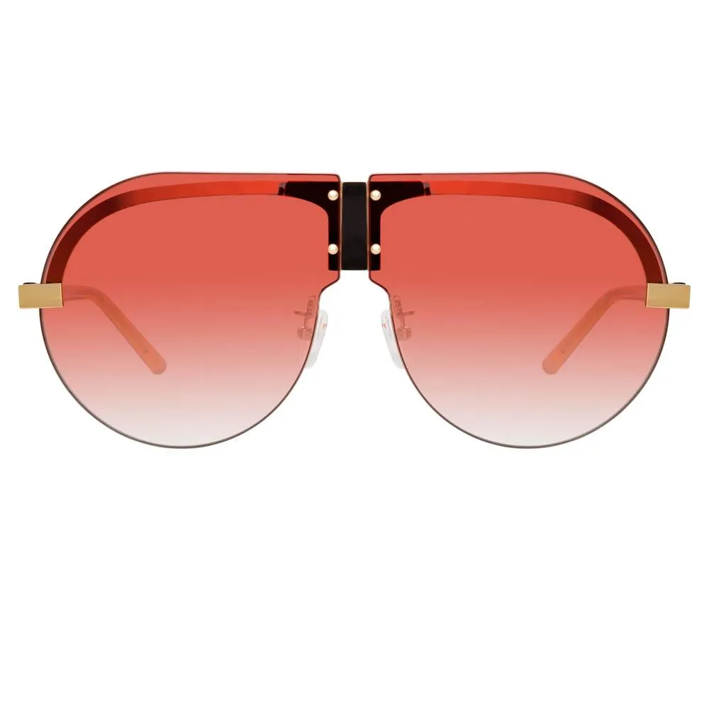 Matthew Williamson Tulip Aviator Sunglasses in Light Gold Tone sold by Linda Farrow