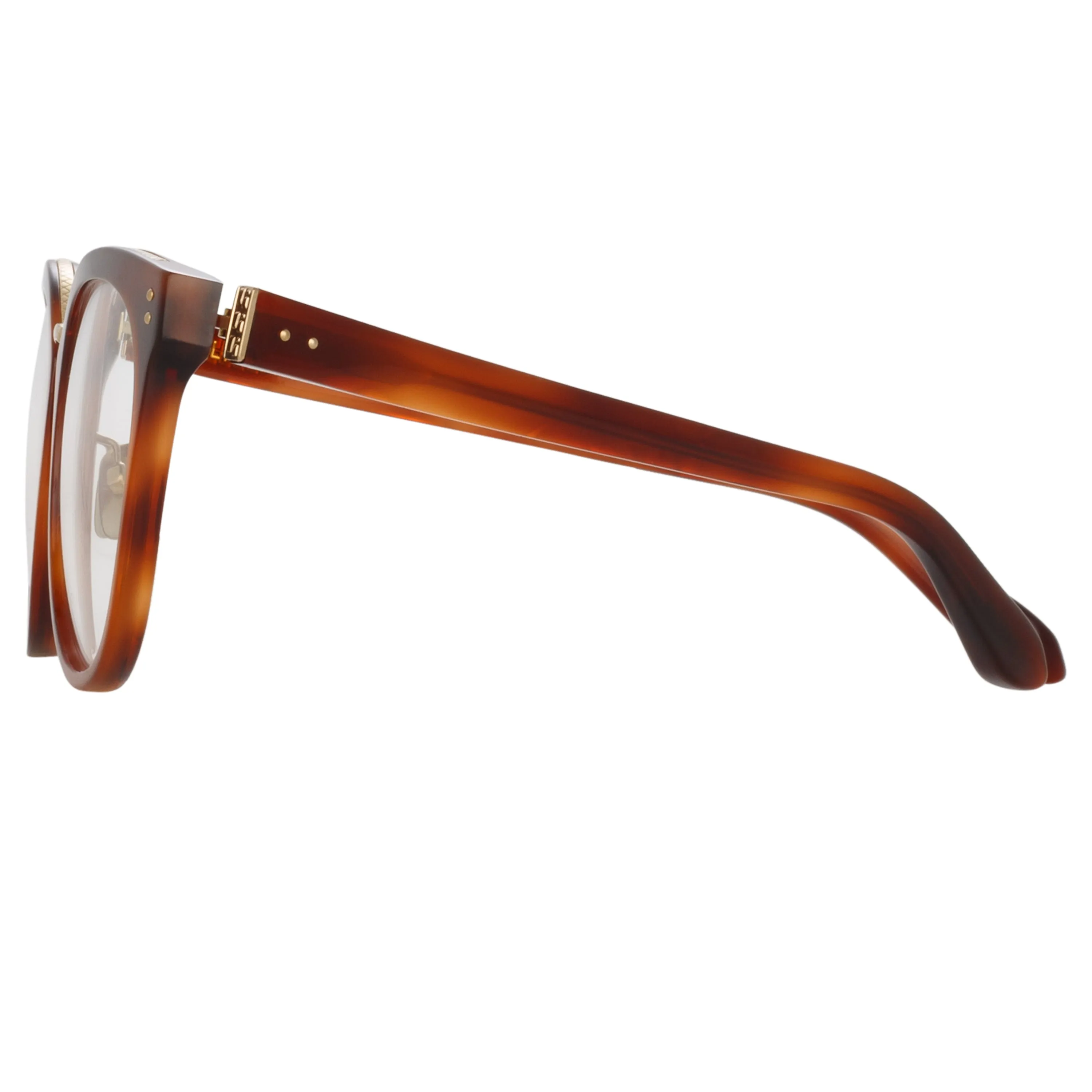Carla Oval Optical Frame in Horn sold by Linda Farrow product image thumbnail 4