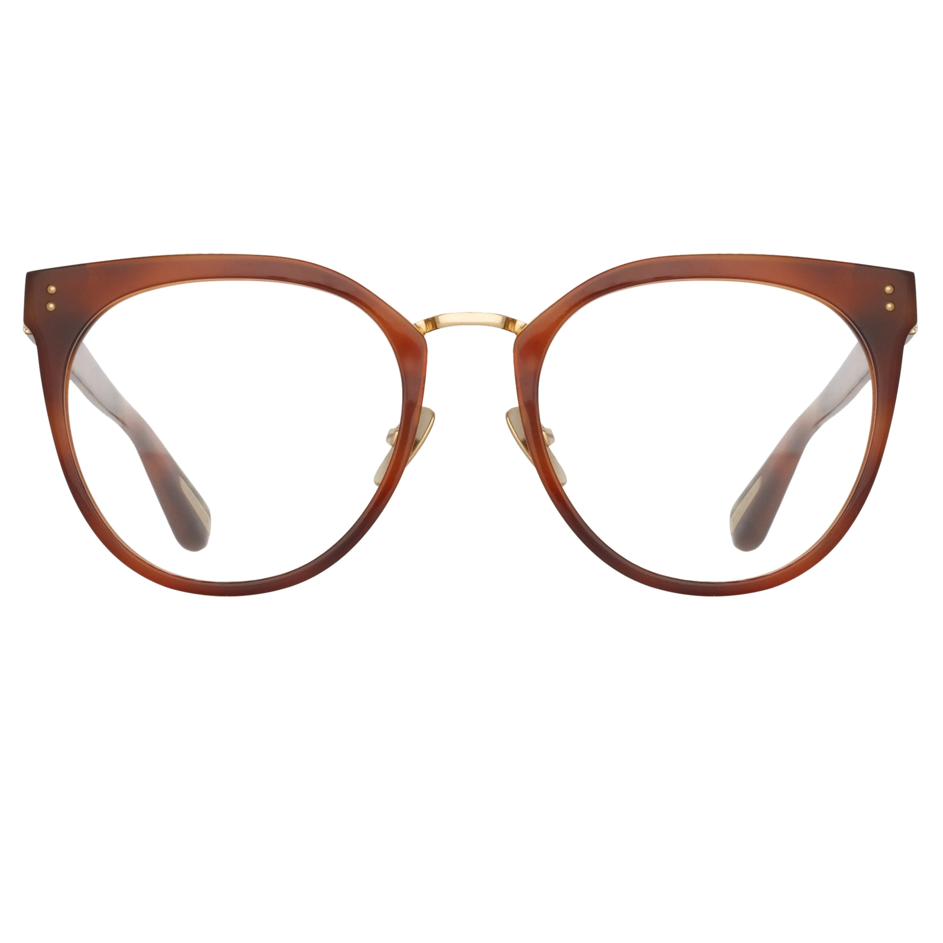 Carla Oval Optical Frame in Horn sold by Linda Farrow product image thumbnail 2