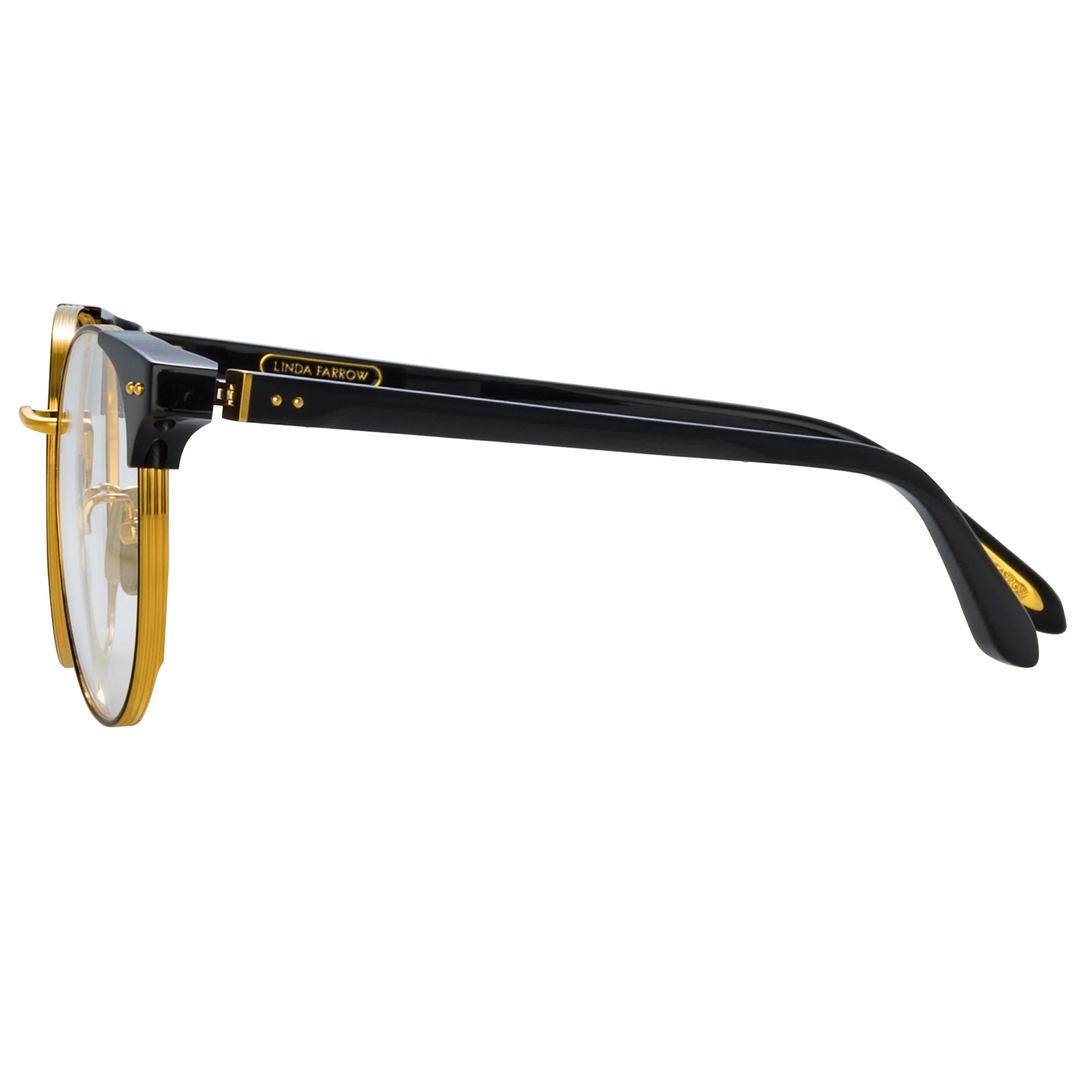 Men's Spence Oval Optical Frame in Black and Yellow Gold sold by Linda Farrow product image thumbnail 4