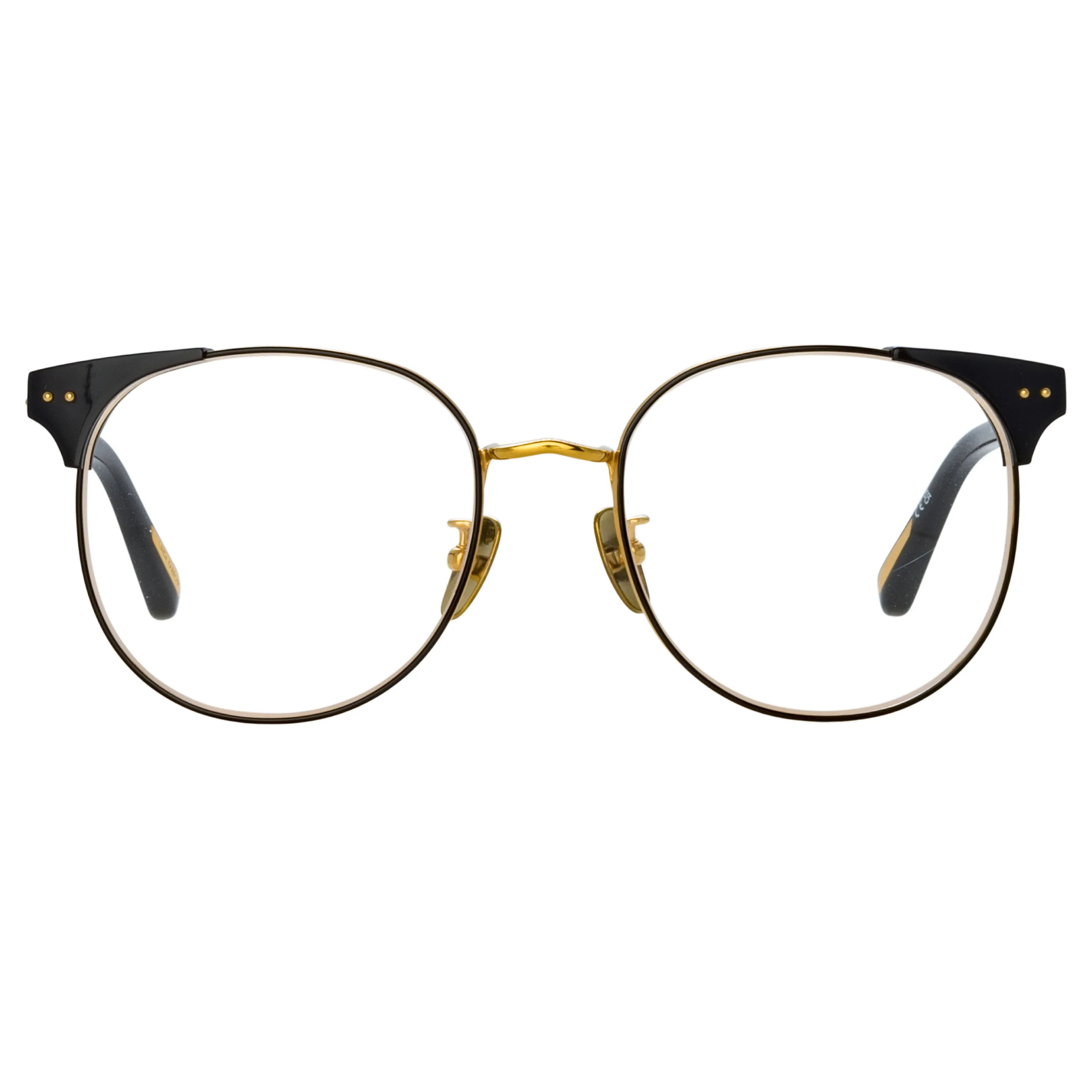 Men's Spence Oval Optical Frame in Black and Yellow Gold sold by Linda Farrow product image thumbnail 2