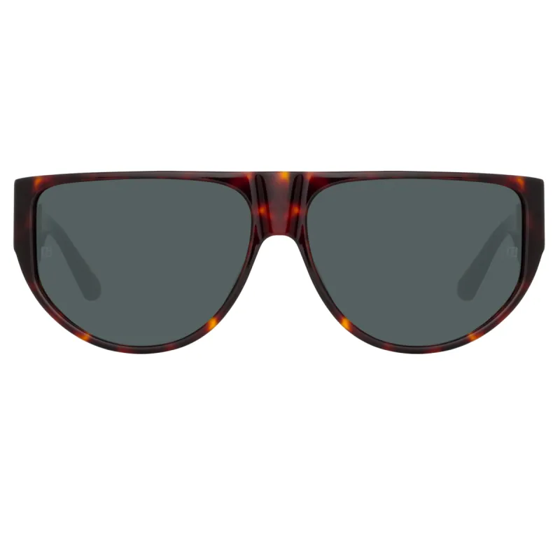 Elodie Flat Top Sunglasses in Tortoiseshell sold by Linda Farrow