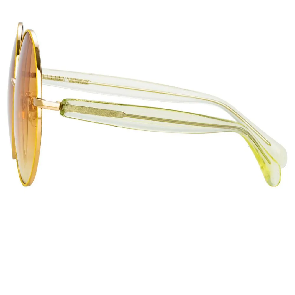 Matthew Williamson Posy Round Sunglasses in Yellow Gold sold by Linda Farrow product image thumbnail 3