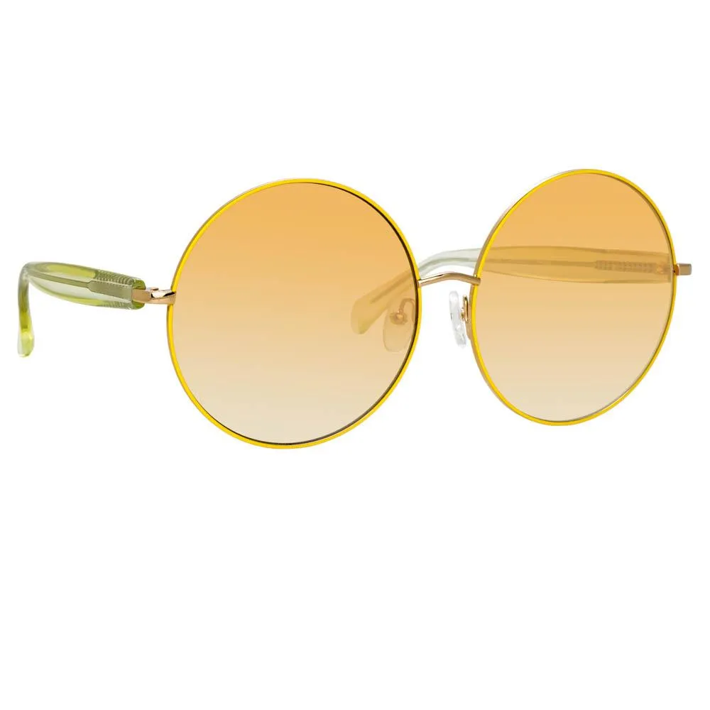 Matthew Williamson Posy Round Sunglasses in Yellow Gold sold by Linda Farrow product image thumbnail 2
