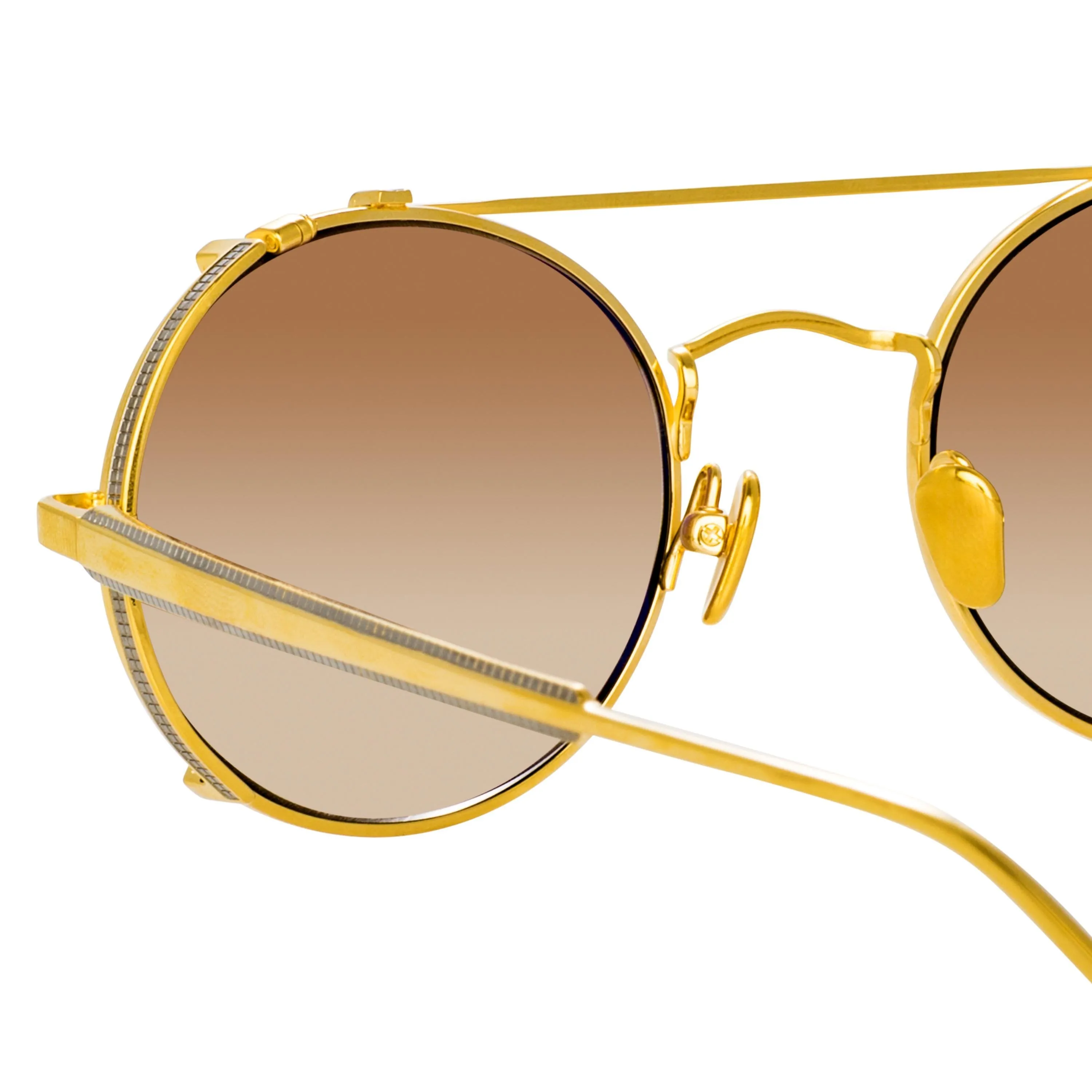 Jimi Oval Sunglasses in Yellow Gold sold by Linda Farrow product image thumbnail 5