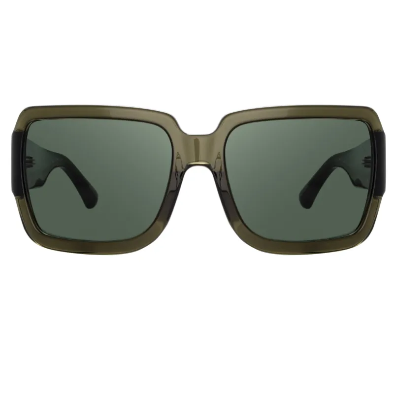 Dries Van Noten Oversized Sunglasses in Khaki sold by Linda Farrow