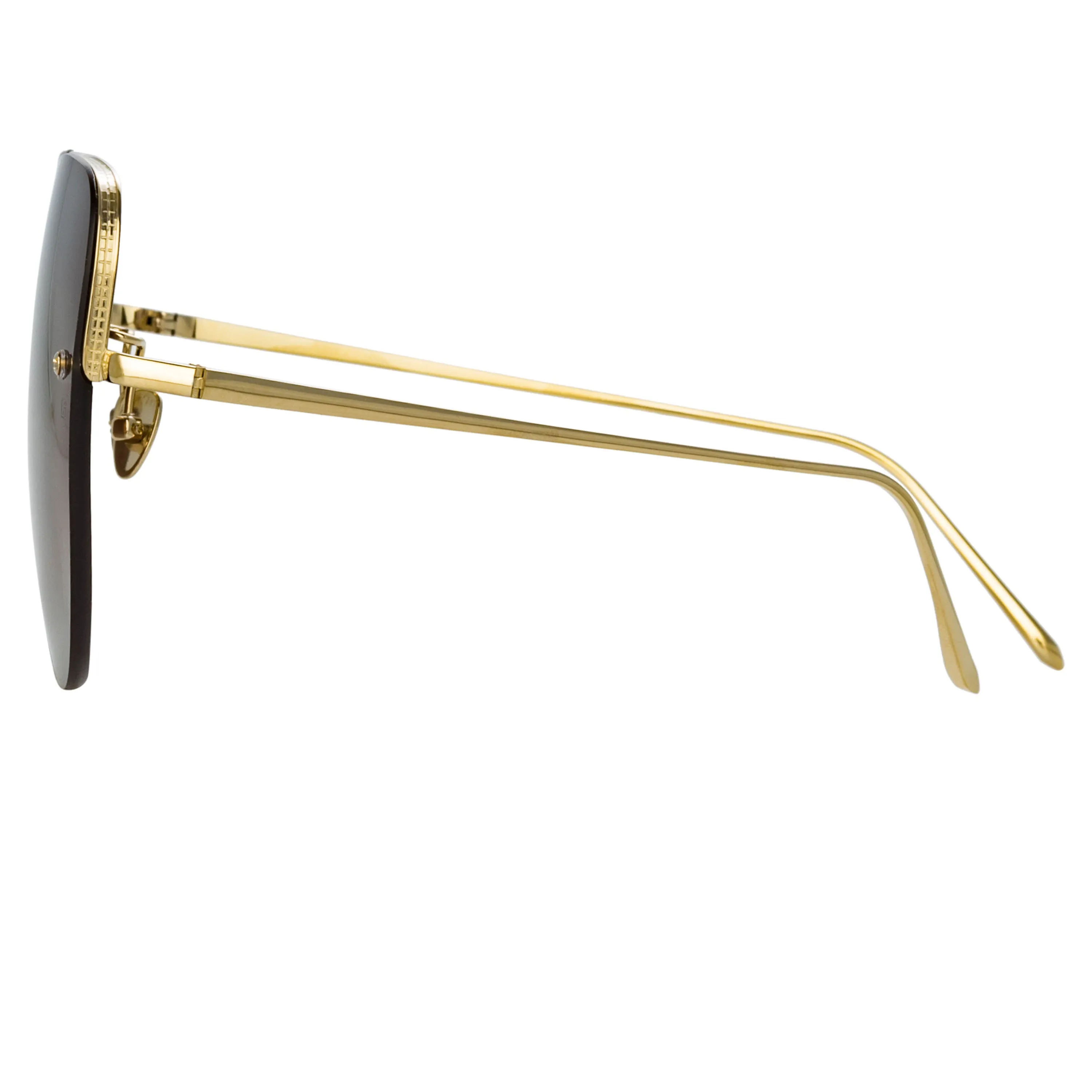 Loni Cat Eye Sunglasses in Light Gold and Grey sold by Linda Farrow product image thumbnail 4