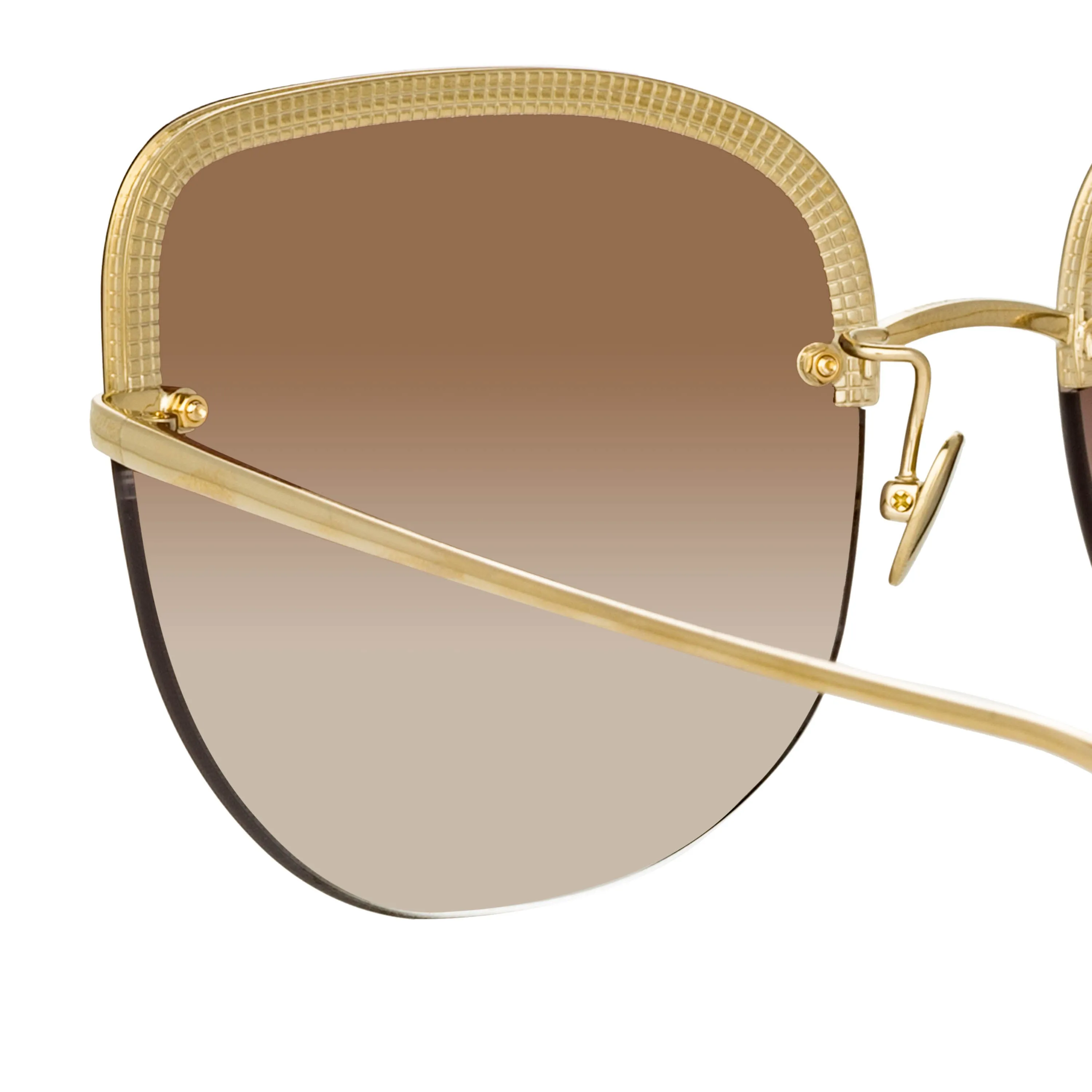 Loni Cat Eye Sunglasses in Light Gold and Grey sold by Linda Farrow product image thumbnail 5