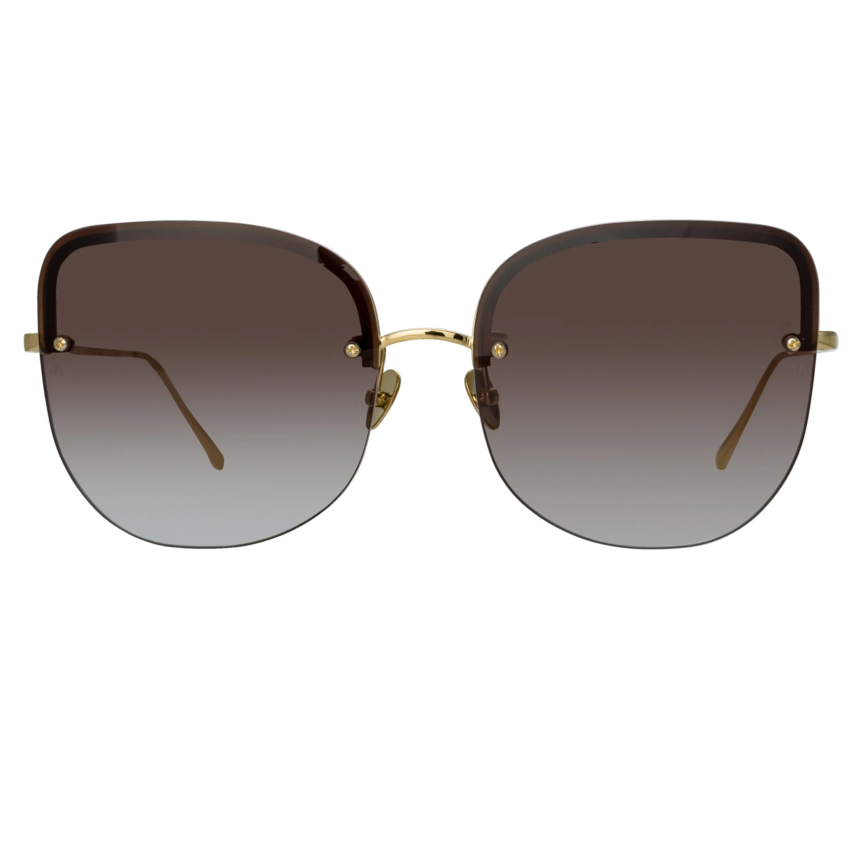 Loni Cat Eye Sunglasses in Light Gold and Grey sold by Linda Farrow product image thumbnail 2