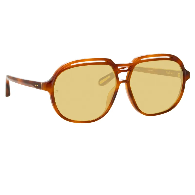 Raphael Aviator Sunglasses in Horn sold by Linda Farrow