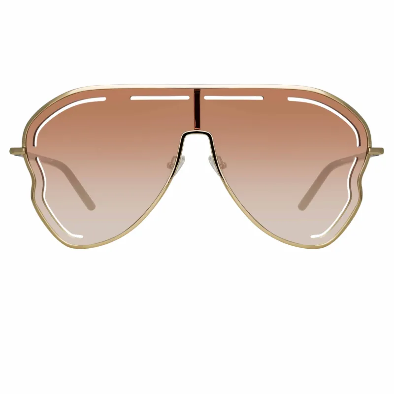 Gardenia Sunglasses in Taupe sold by Linda Farrow