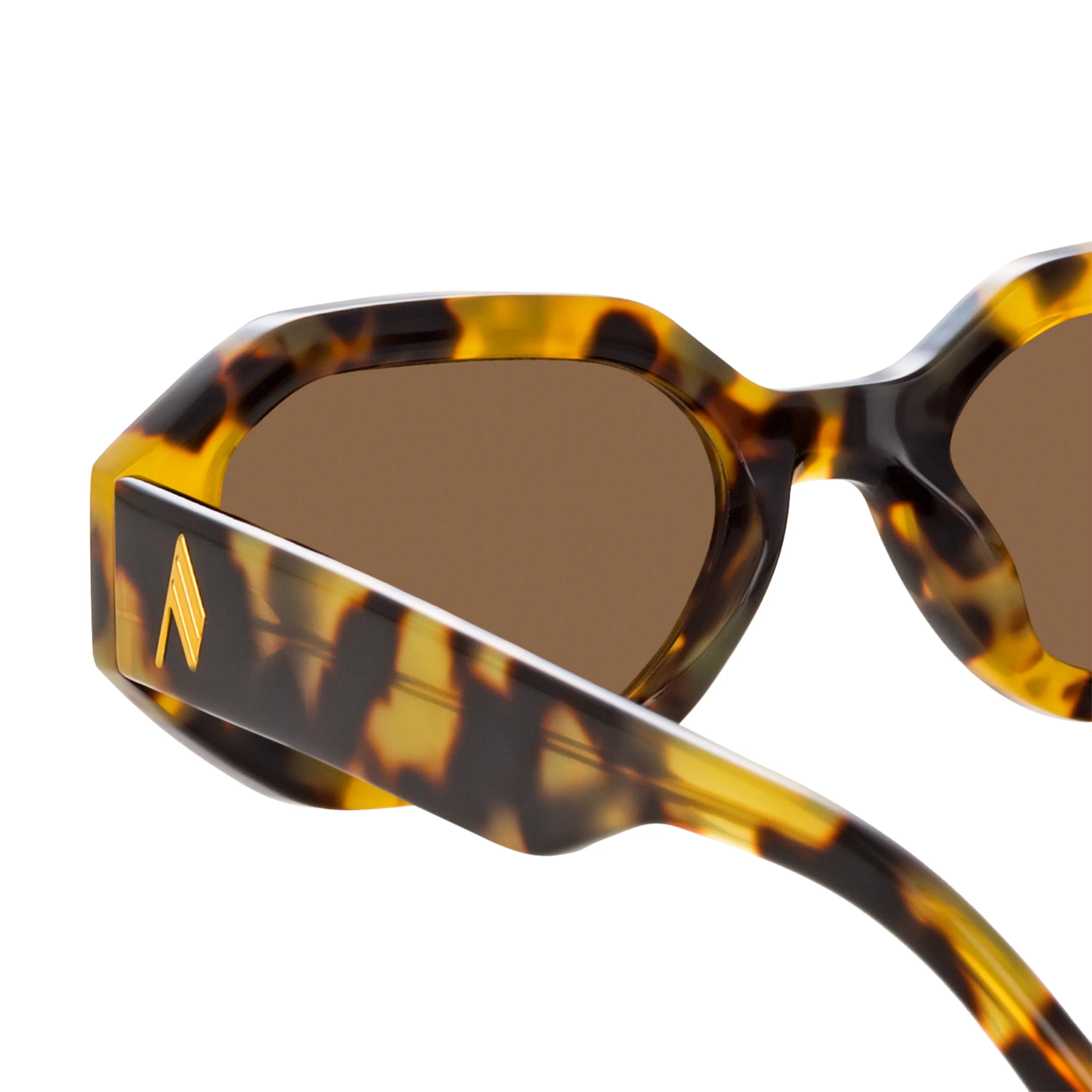 The Attico Irene Angular Sunglasses in Tortoiseshell and Brown sold by Linda Farrow product image thumbnail 3