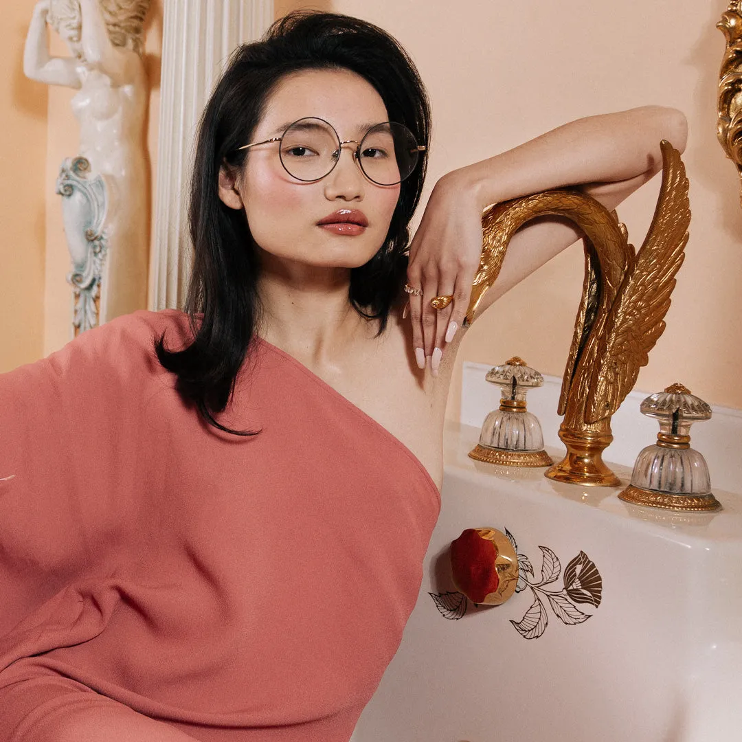 Bea Round Optical Frame in Yellow Gold sold by Linda Farrow product image thumbnail 2