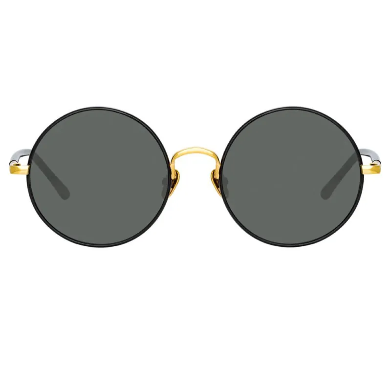 Welch Round Sunglasses in Black sold by Linda Farrow