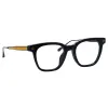 Men's Evans Optical D-Frame in Black and Yellow Gold sold by Linda Farrow