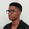 Men's Evans Optical D-Frame in Black and Yellow Gold sold by Linda Farrow