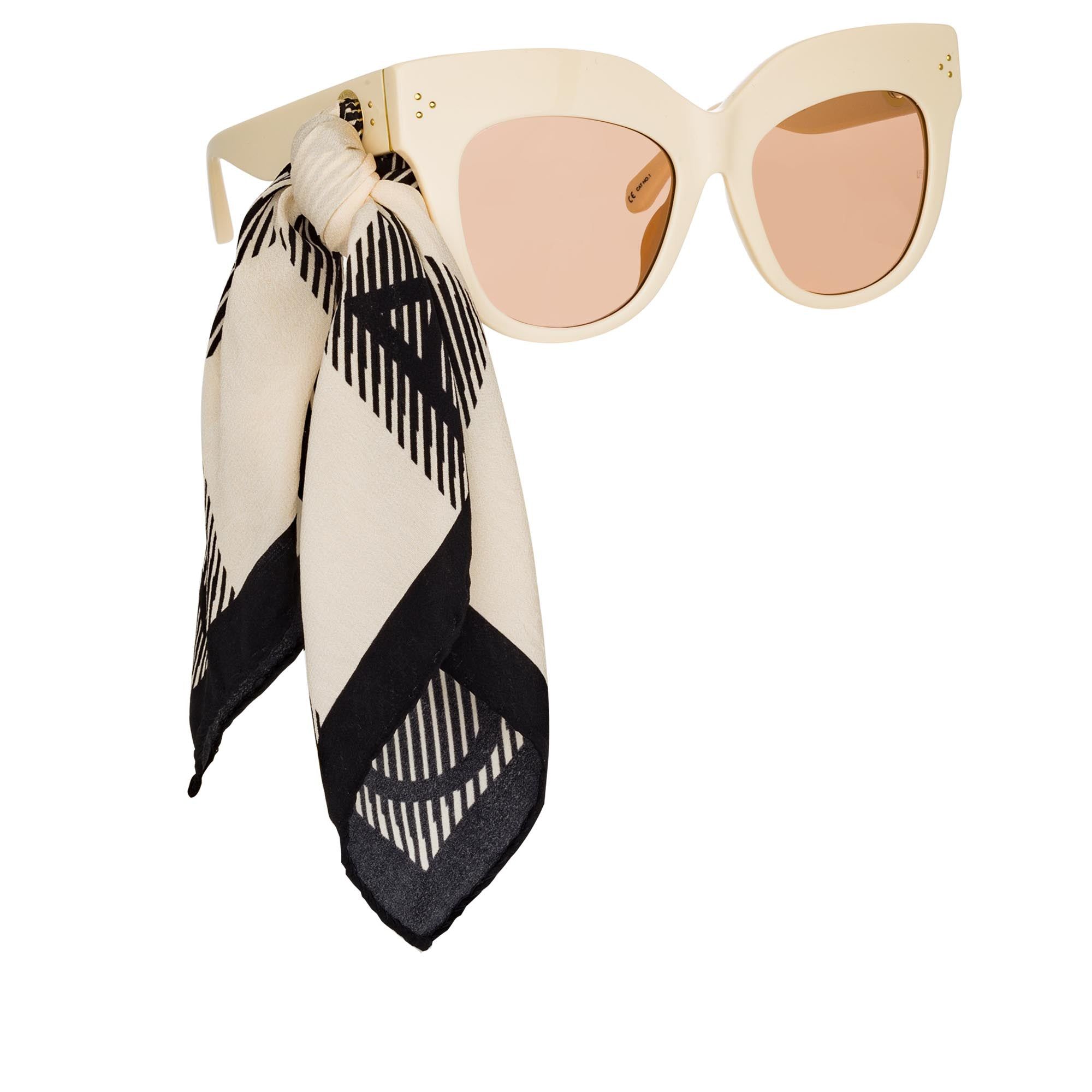 Dunaway Oversized Sunglasses in Cream sold by Linda Farrow product image thumbnail 3