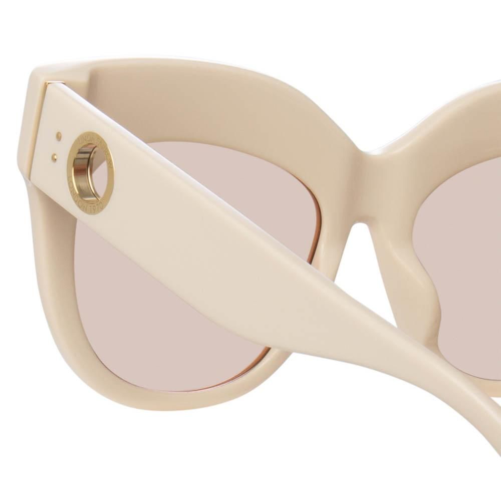Dunaway Oversized Sunglasses in Cream sold by Linda Farrow product image thumbnail 5