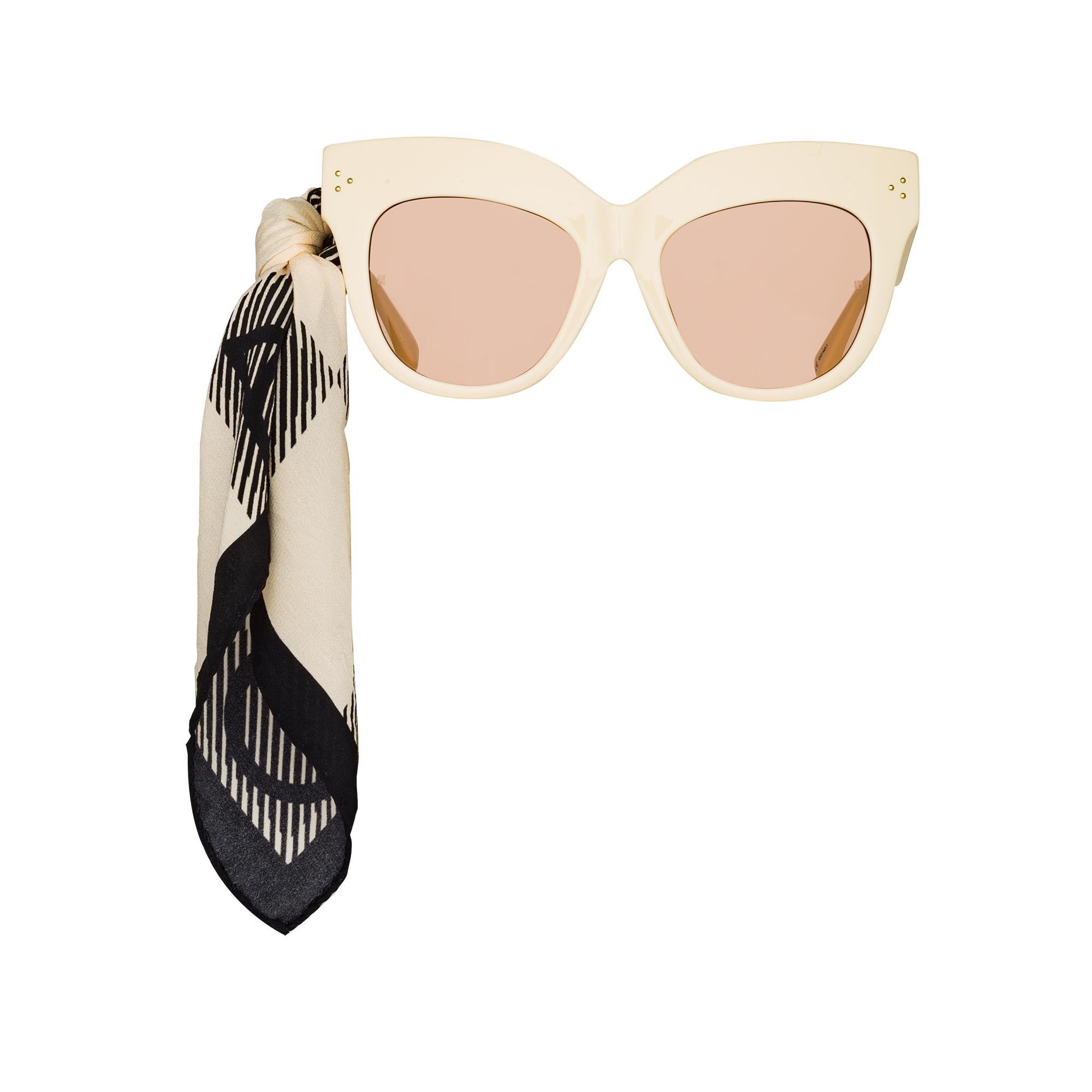 Dunaway Oversized Sunglasses in Cream sold by Linda Farrow product image thumbnail 2