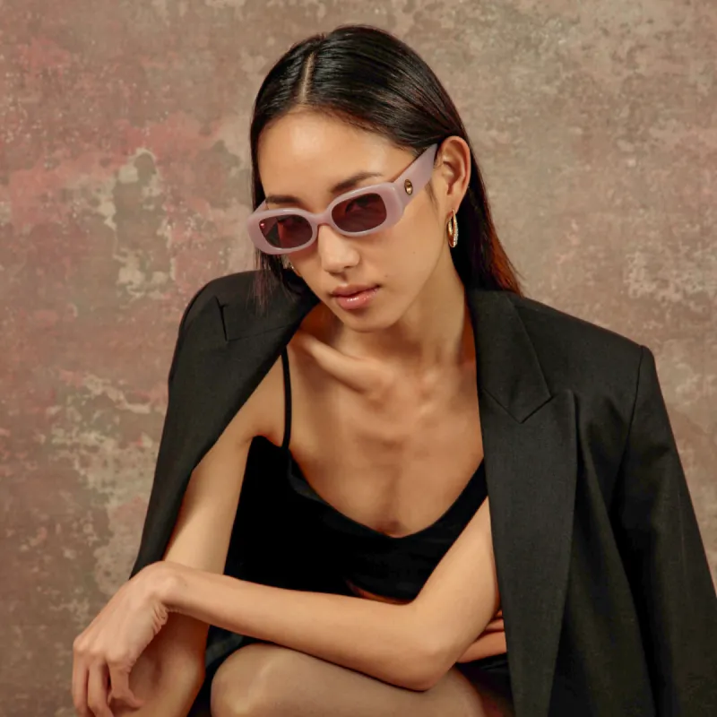 Lola Rectangular Sunglasses in Lilac sold by Linda Farrow