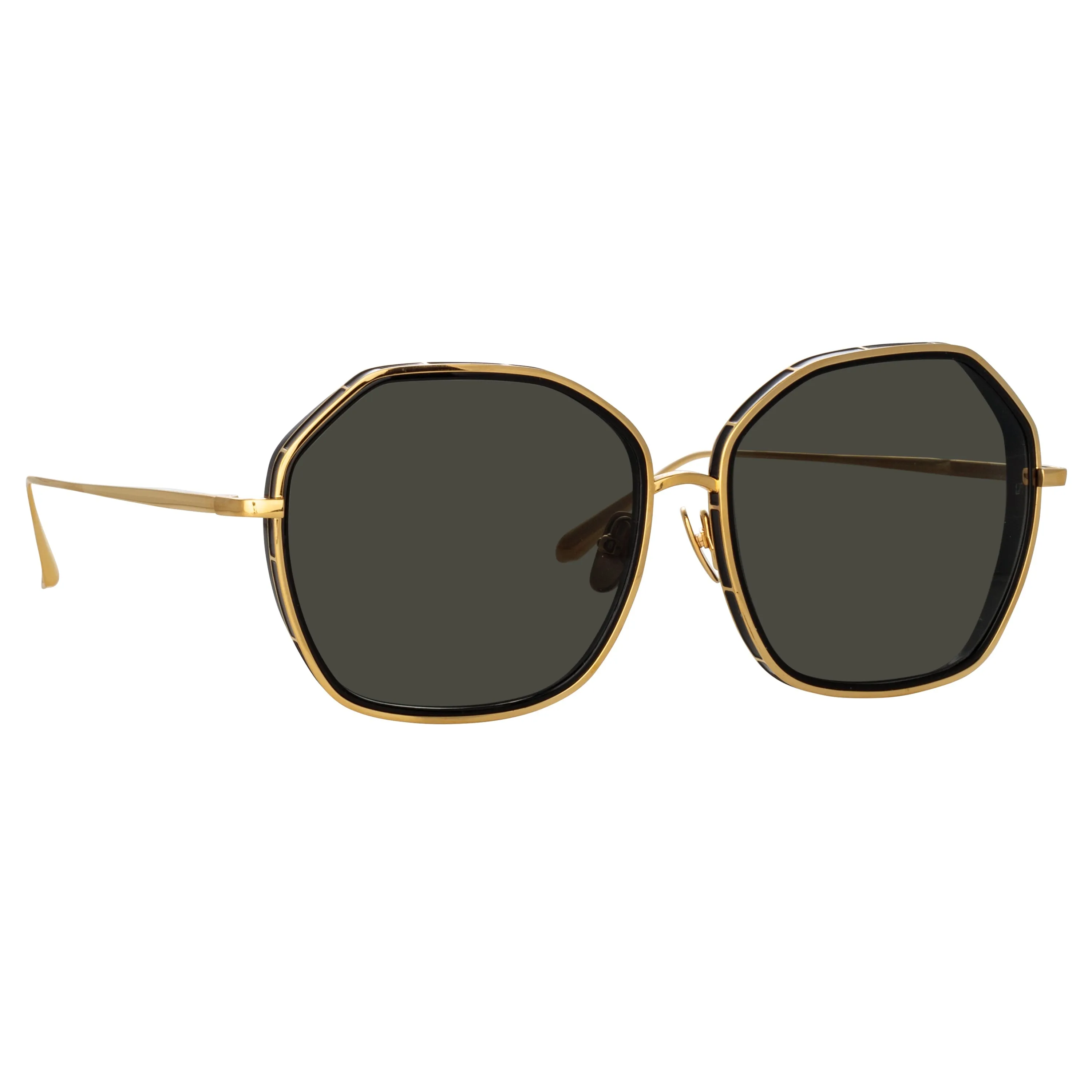 Rowe Oversize Sunglasses in Yellow Gold sold by Linda Farrow product image thumbnail 3