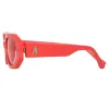The Attico Irene Angular Sunglasses in Coral sold by Linda Farrow