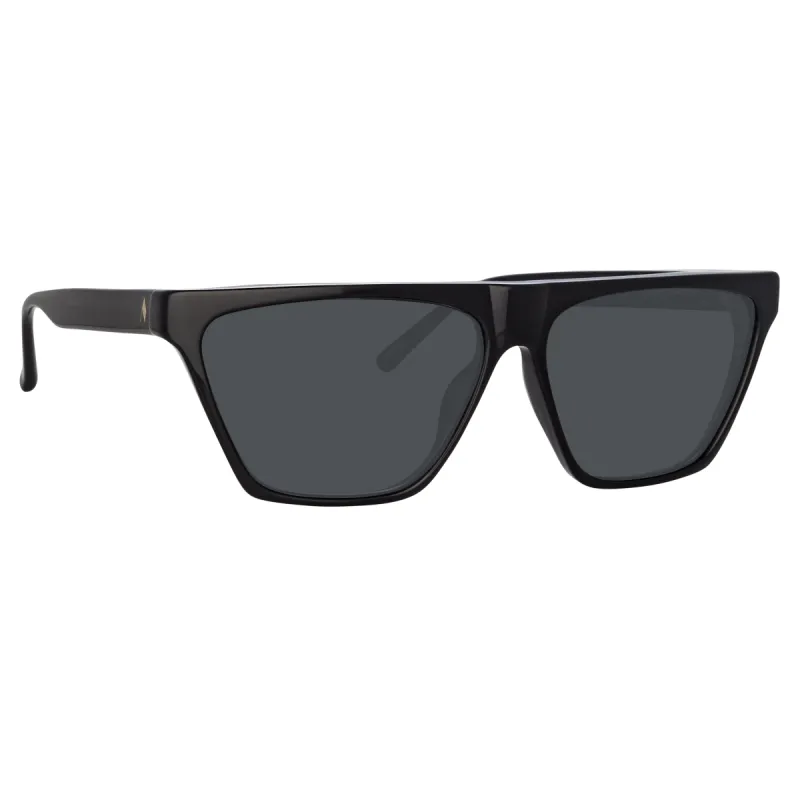 The Attico Erin Flat Top Sunglasses in Black sold by Linda Farrow