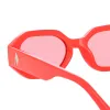 The Attico Irene Angular Sunglasses in Coral sold by Linda Farrow