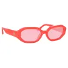 The Attico Irene Angular Sunglasses in Coral sold by Linda Farrow