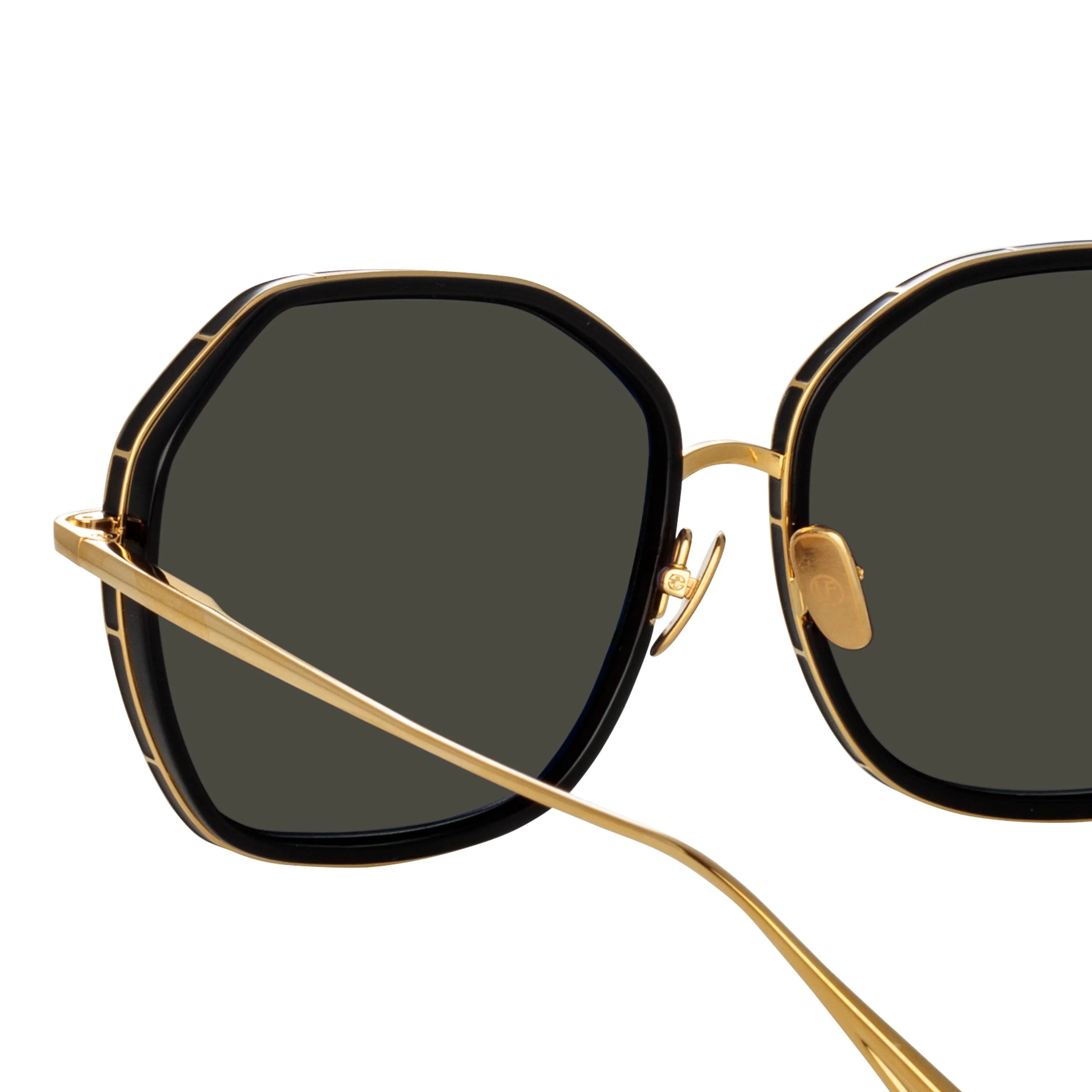 Rowe Oversize Sunglasses in Yellow Gold sold by Linda Farrow product image thumbnail 5