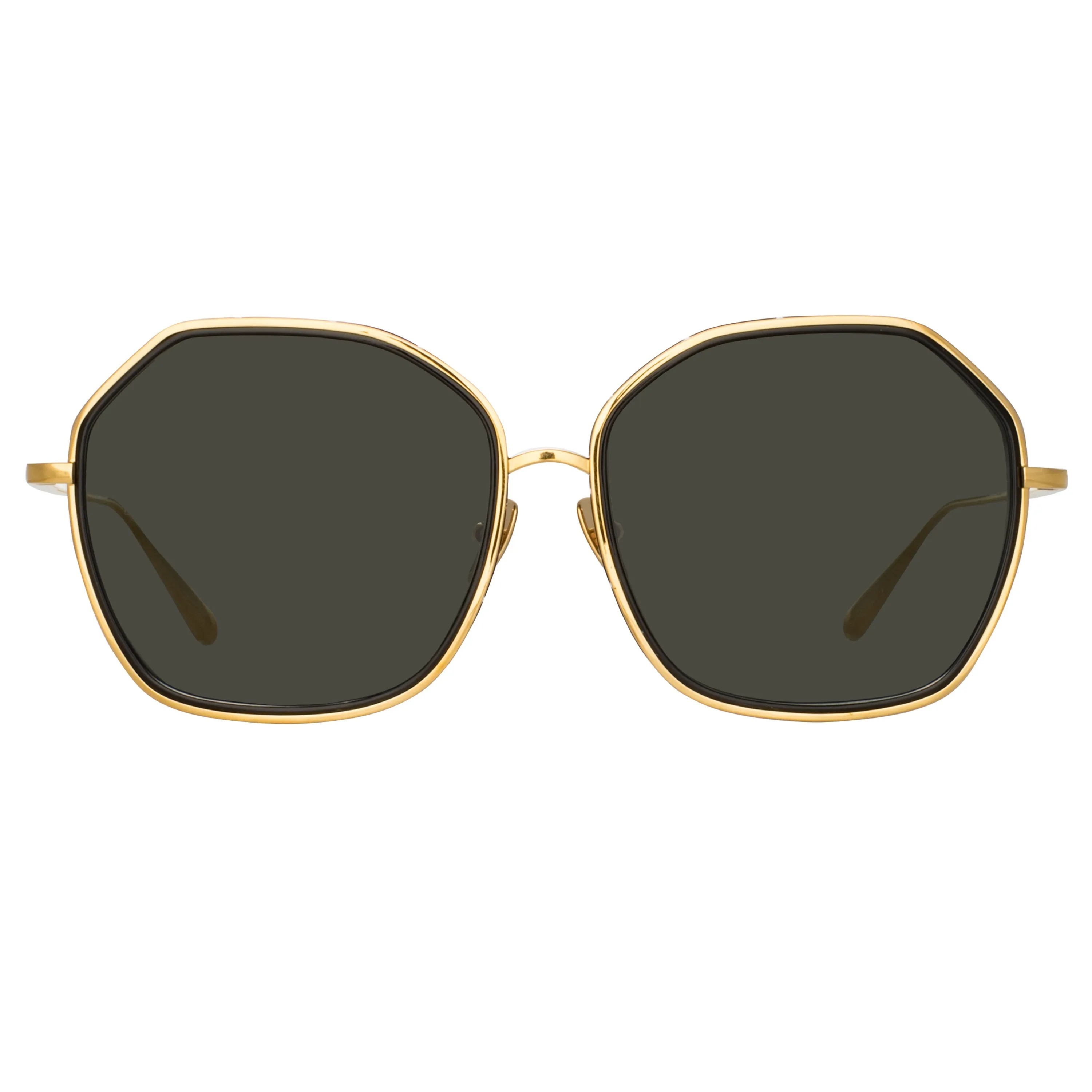 Rowe Oversize Sunglasses in Yellow Gold sold by Linda Farrow product image thumbnail 2